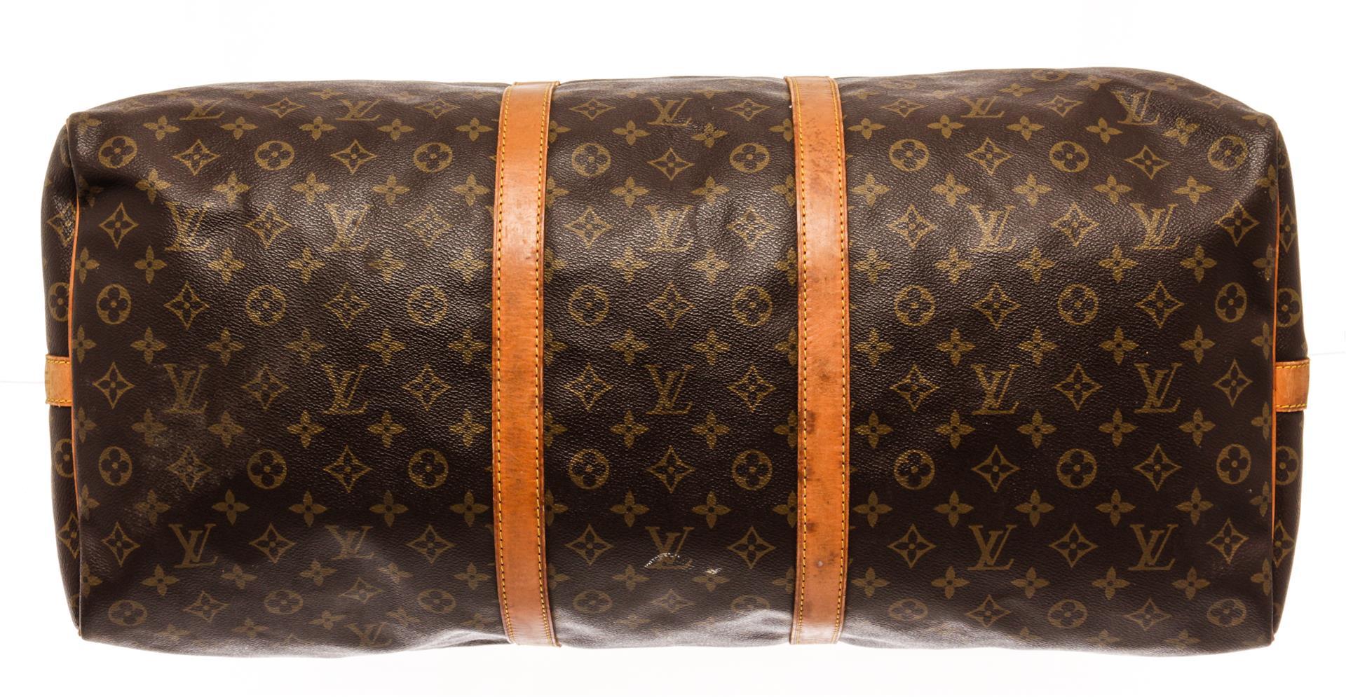 Louis Vuitton Brown Monogram Canvas Keepall Bandouliere 60 Travel Bag