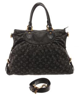 Louis Vuitton Black Denim Neo Cabby MM Shoulder Bag