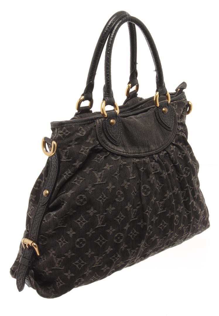 Louis Vuitton Black Denim Neo Cabby MM Shoulder Bag