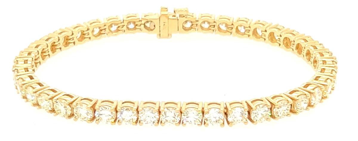 10.91 ctw Diamond Tennis Bracelet - 14KT Yellow Gold