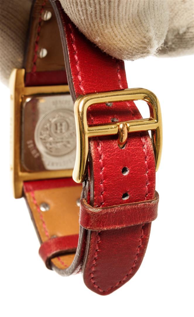 Hermes Red gold-Plated and Leather Medor Quartz 23mm Watch