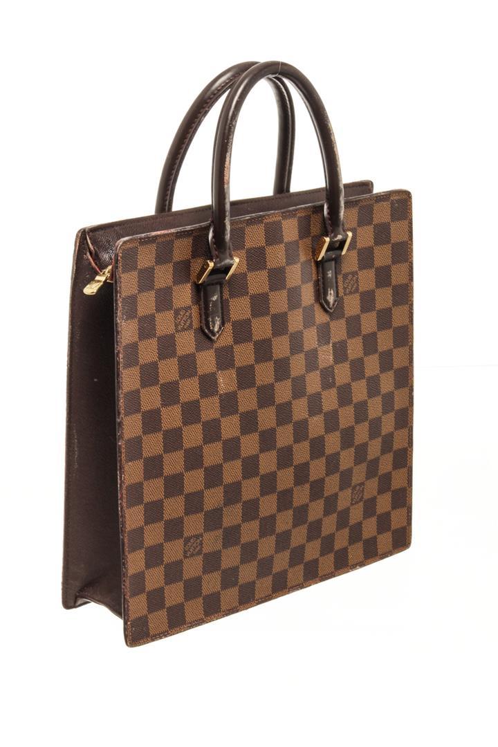 Louis Vuitton Brown Damier Ebene Canvas Sac Plat Venice Tote Bag