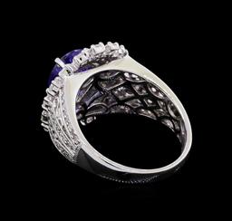 14KT White Gold 2.71 ctw Tanzanite and Diamond Ring