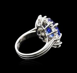 14KT White Gold 6.57 ctw Tanzanite and Diamond Ring