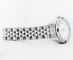 Rolex Ladies New Style Sapphire Quickset White Index White Gold Sapphire Diamond