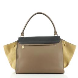 Celine Trapeze Bag Tricolor Calfskin Leather And Suede