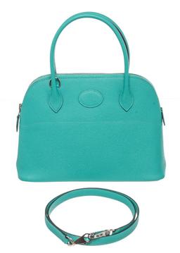 Hermes Emerald Green Epson Leather Bolide 27cm Shoulder Bag