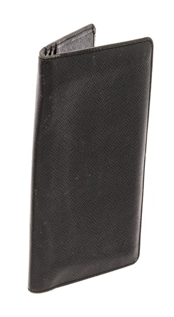 Louis Vuitton Black Taiga Leather Portefeuille Brazza Wallet