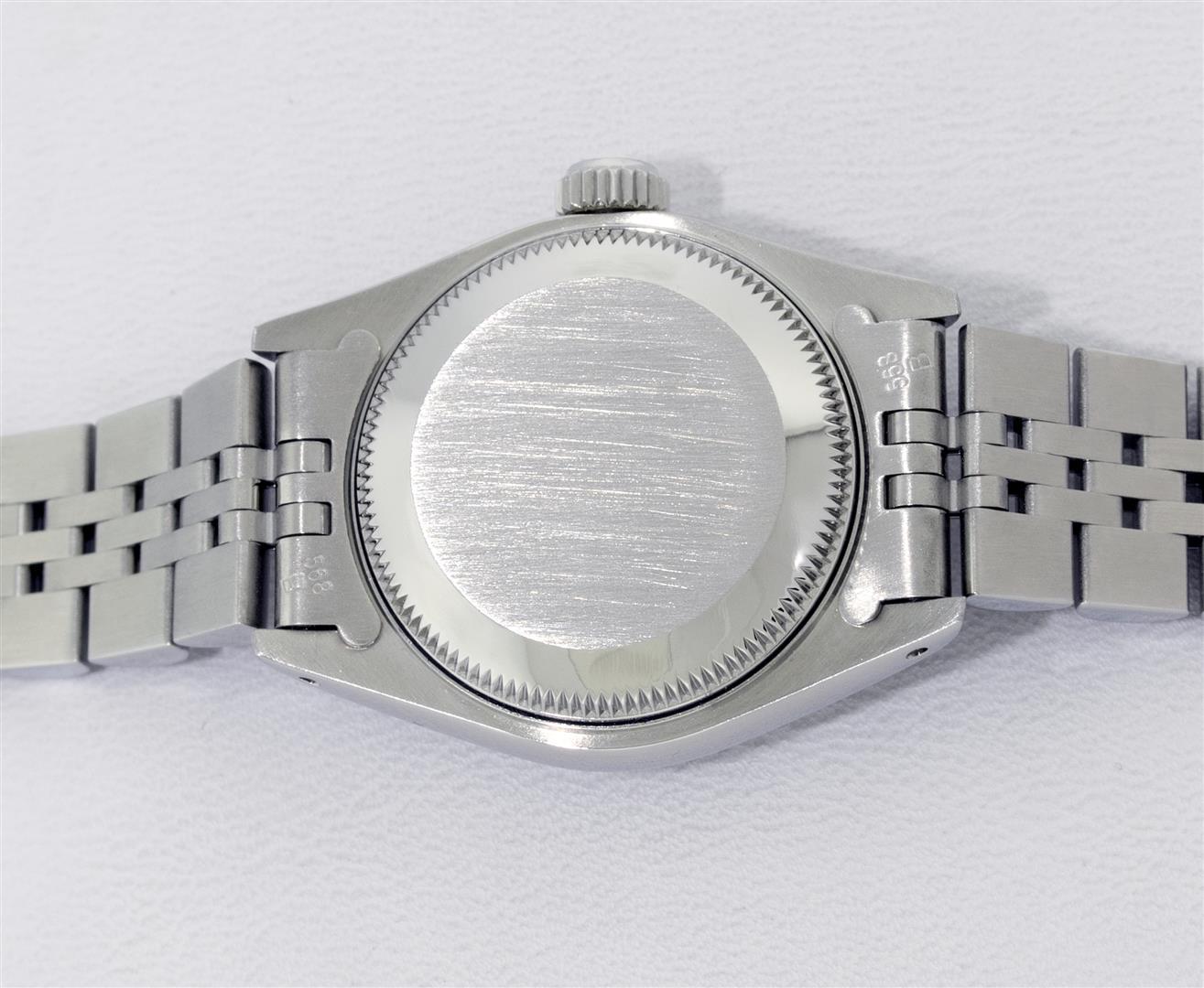 Rolex Ladies Stainless Steel Silver Index 26MM Quickset Datejust Wristwatch