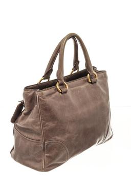 Prada Brown Shine Leather 2Way Satchel Bag