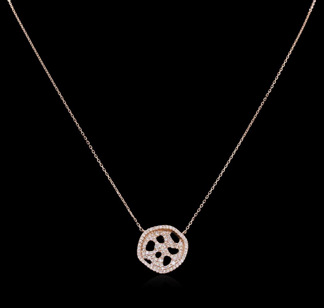 0.77 ctw Diamond Necklace - 14KT Rose Gold