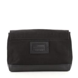 Balenciaga Flap Clutch Canvas with Leather Black