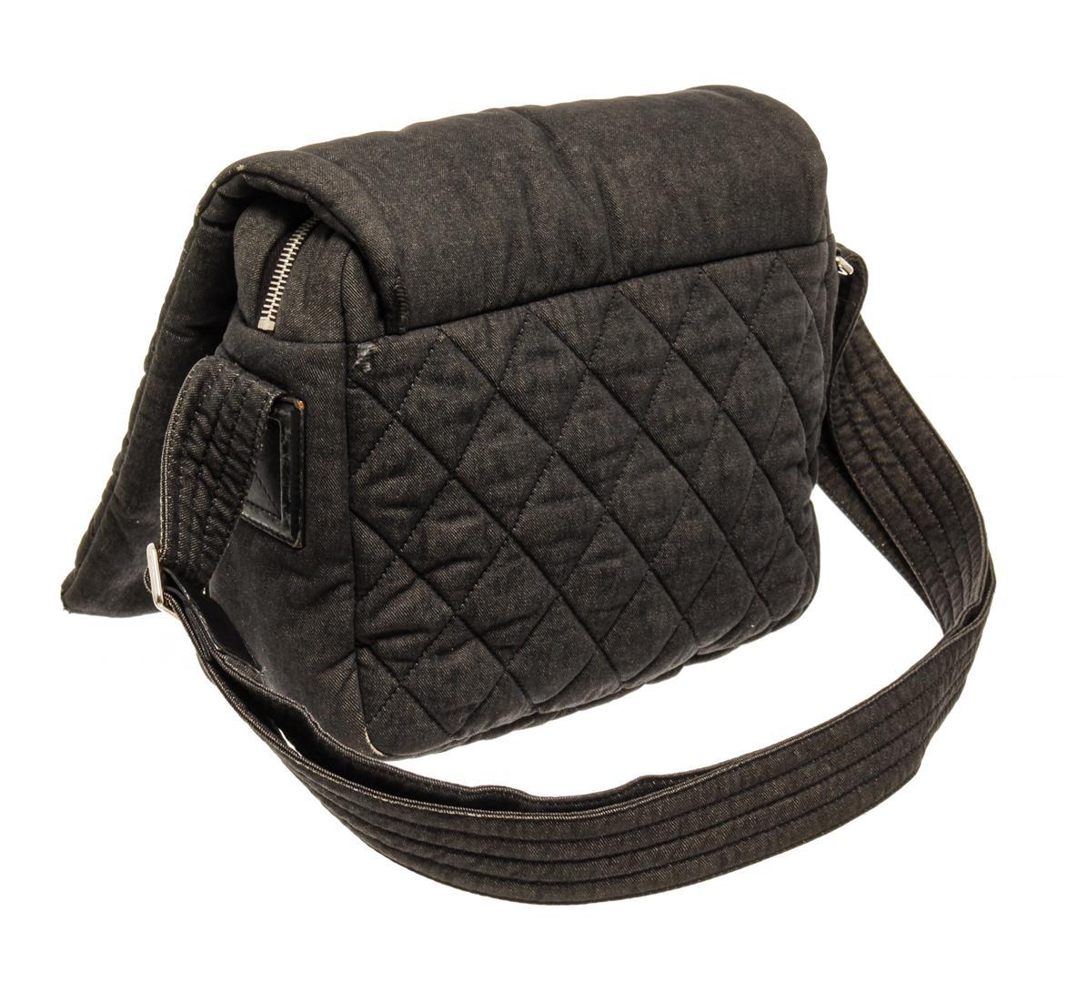 Chanel Coco Cocoon Quilted Denim Messenger Bag