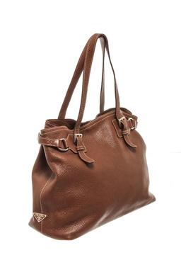 Prada Brown Leather Vitello Daino Shoulder Bag