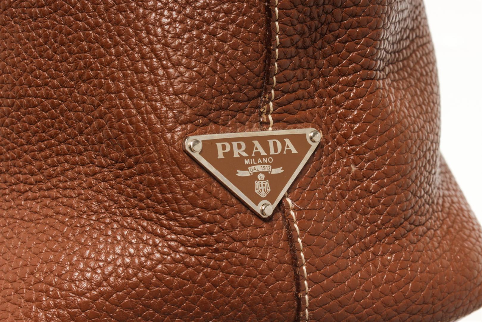 Prada Brown Leather Vitello Daino Shoulder Bag