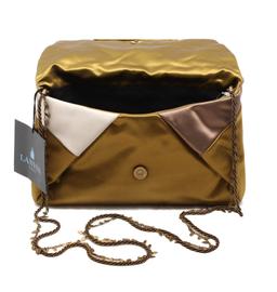 New Designer Lanvin Satin Patchwork Clutch with Chain and Tags