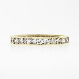 Classic 14k Gold 1.0 ctw 23 Channel Set Round Diamond Stackable Wedding Band Rin