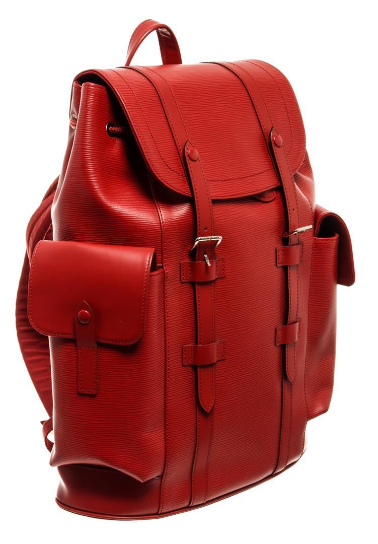 Louis Vuitton Red Epi Leather Christopher PM Backpack Bag