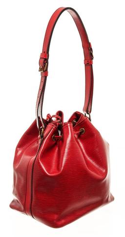 Louis Vuitton Red Epi Leather Petit Noe Shoulder Bag