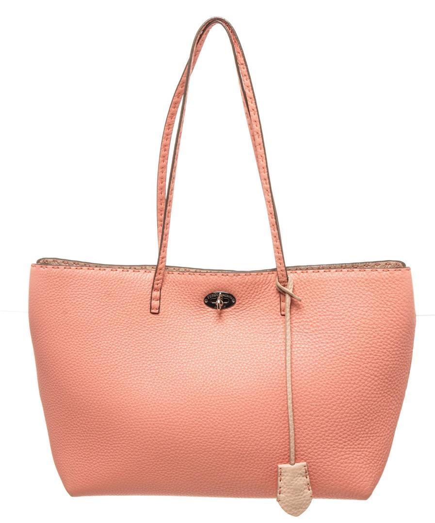 Fendi Pink Leather Selleria Tote Bag