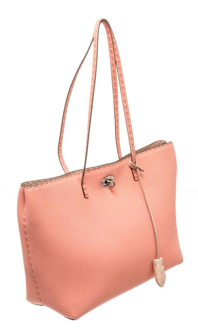 Fendi Pink Leather Selleria Tote Bag