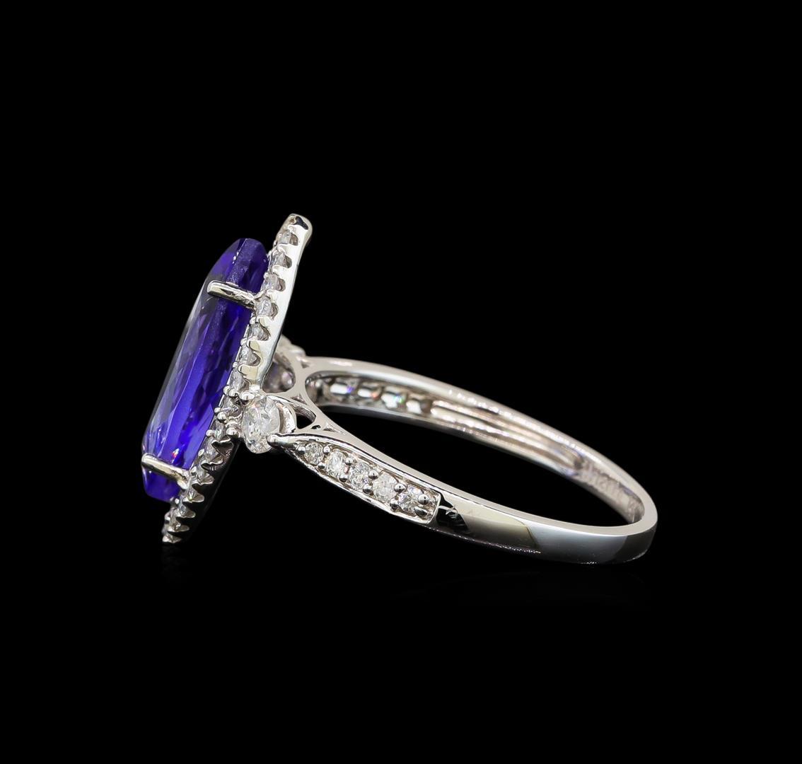 14KT White Gold 2.61 ctw Tanzanite and Diamond Ring