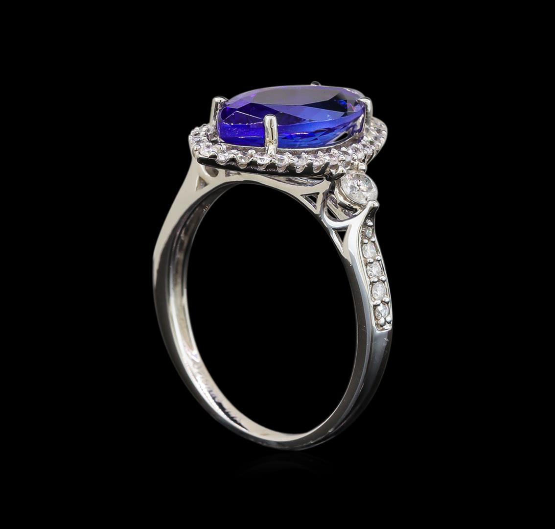 14KT White Gold 2.61 ctw Tanzanite and Diamond Ring