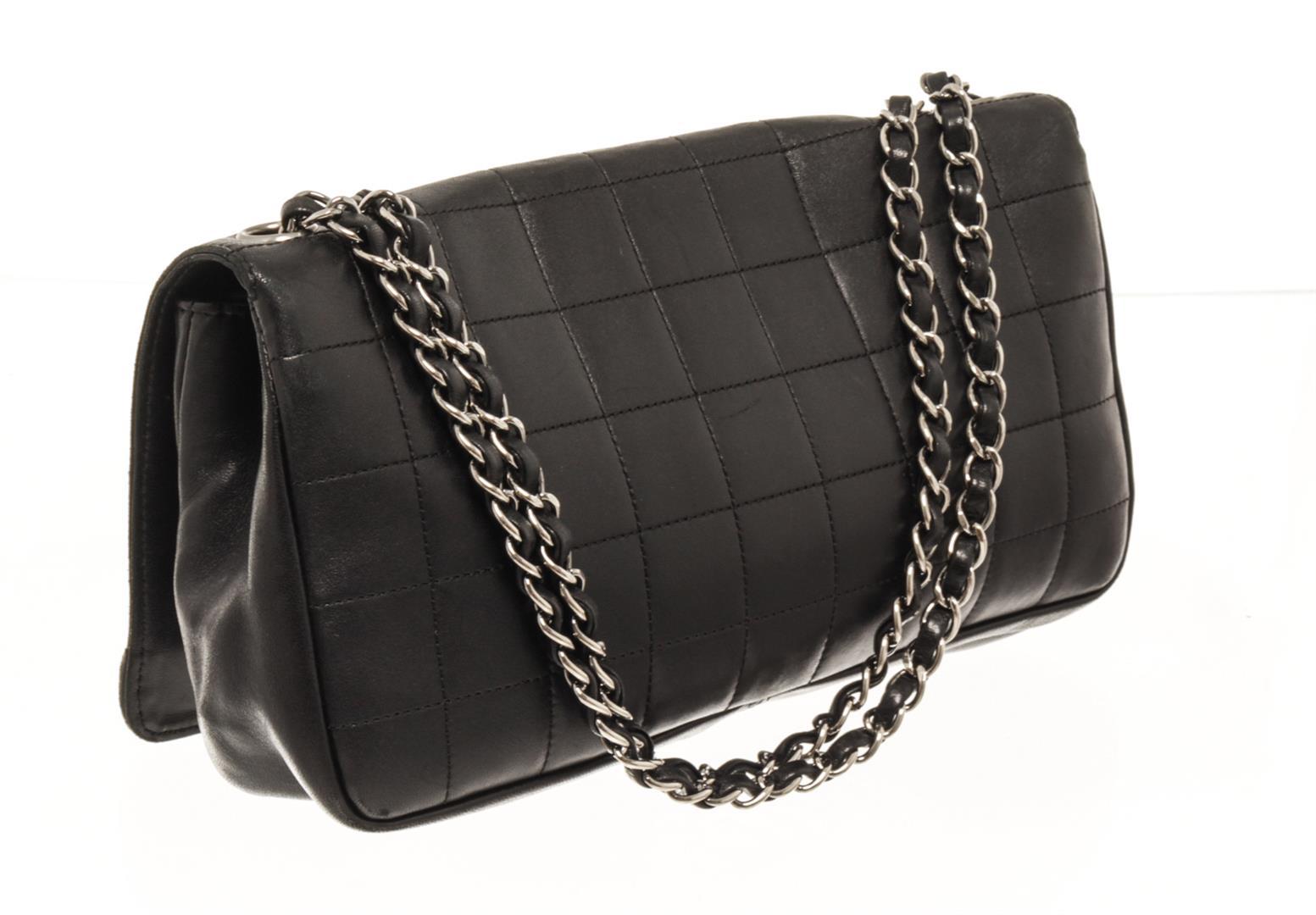 Chanel Black Leather Chocolate Bar Shoulder bag