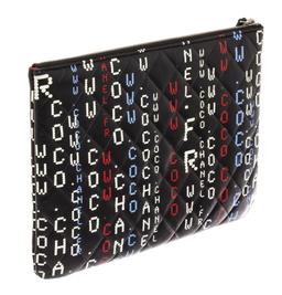 Chanel Black Multicolor Quilted Lambskin Data Center O Case Clutch