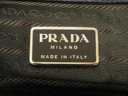 Prada Black Wool Boston Bag