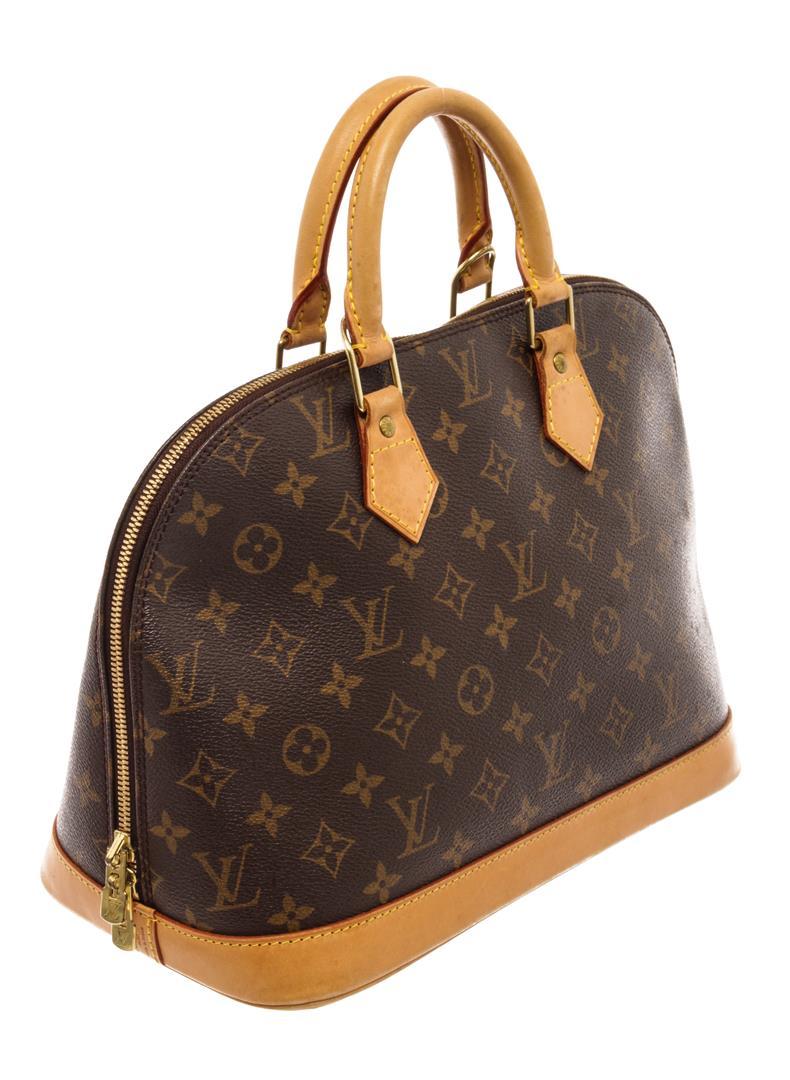 Louis Vuitton Brown Monogram Canvas Leather Alma PM Satchel Bag