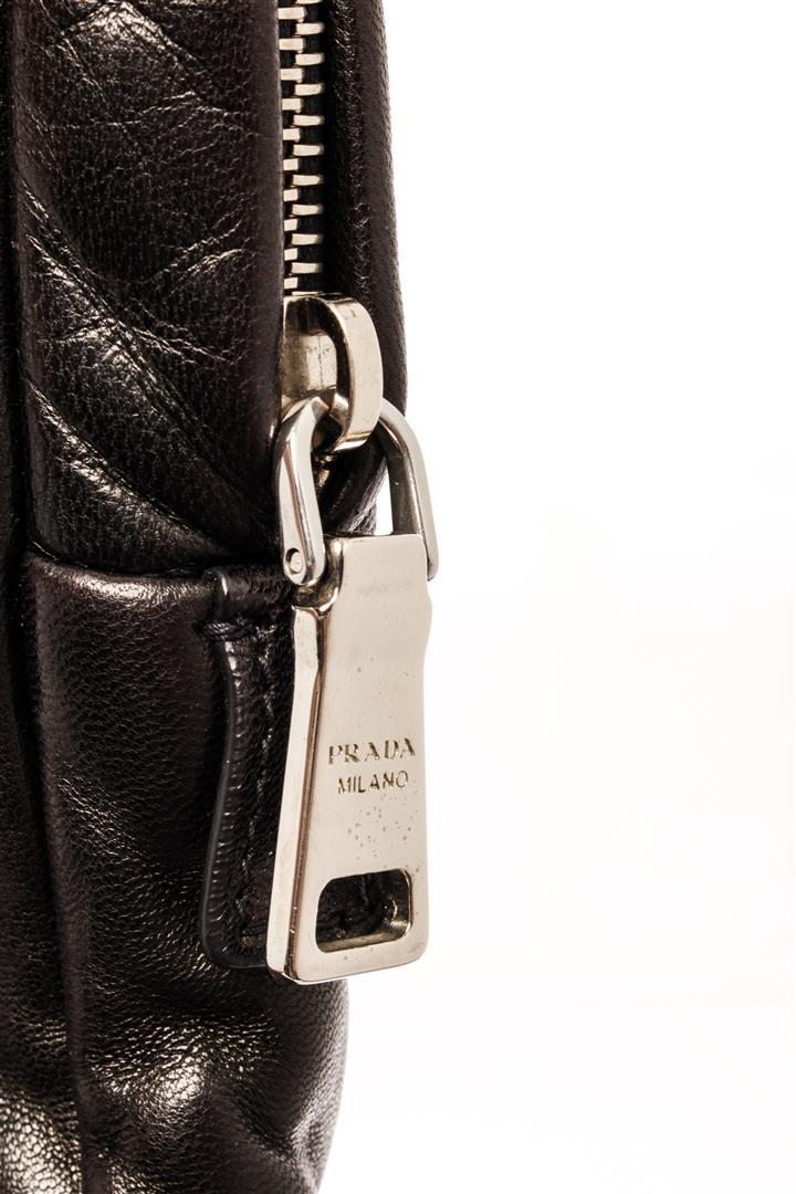 Prada Black Leather Clutch Bag