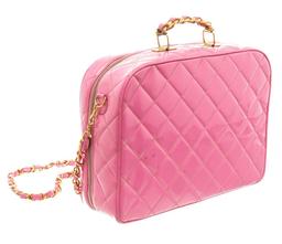 Chanel Pink Quilted Patent Leather 2-Way Bag