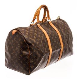 Louis Vuitton Brown Monogram Canvas Keepall 50 Travel Bag