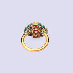 Antique Indian High Carat Gold Ruby & Diamond Ring