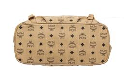 MCM Beige Leather Visetos Shoulder Bag