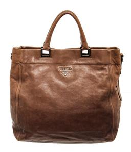 Prada Brown Leather 2 Way Shoulder Bag