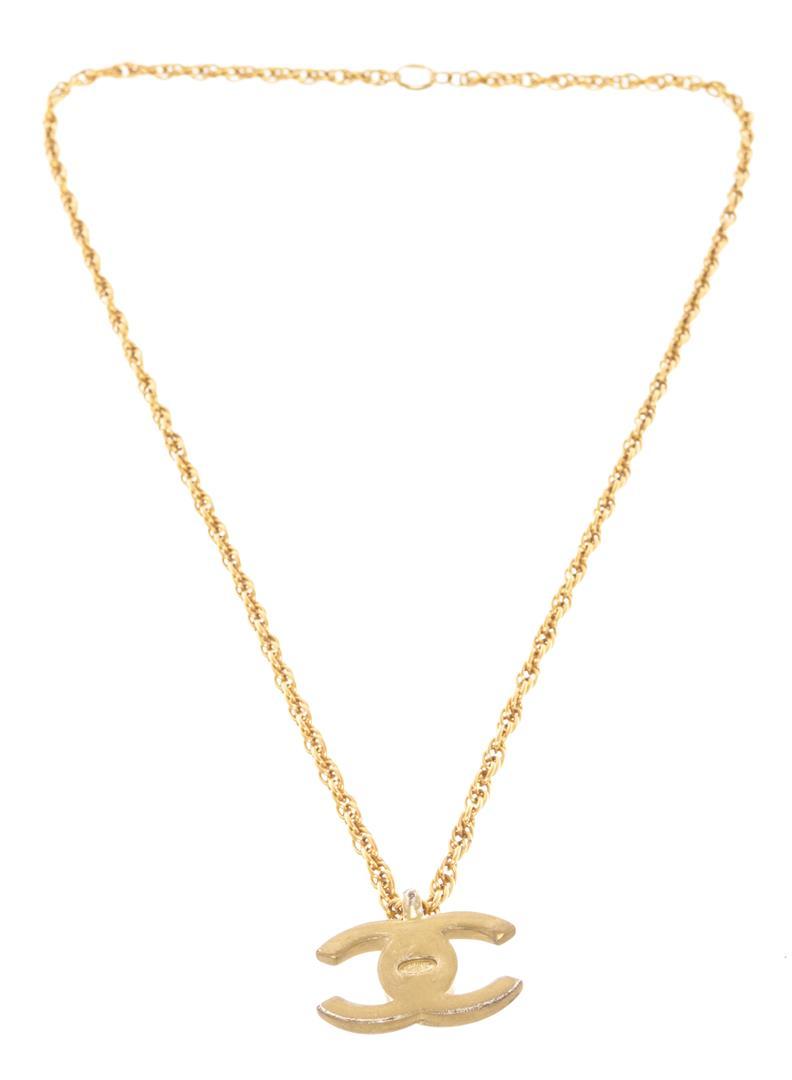 Chanel Gold Plated CC Turn-Lock Chain Nacklace