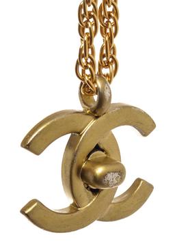 Chanel Gold Plated CC Turn-Lock Chain Nacklace