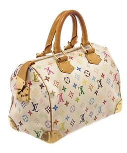 Louis Vuitton White Multicolor Monogram Leather Speedy 30 Satchel Bag