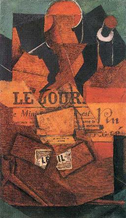 Juan Gris - Tobacco, Newspaper And Wine Bottle