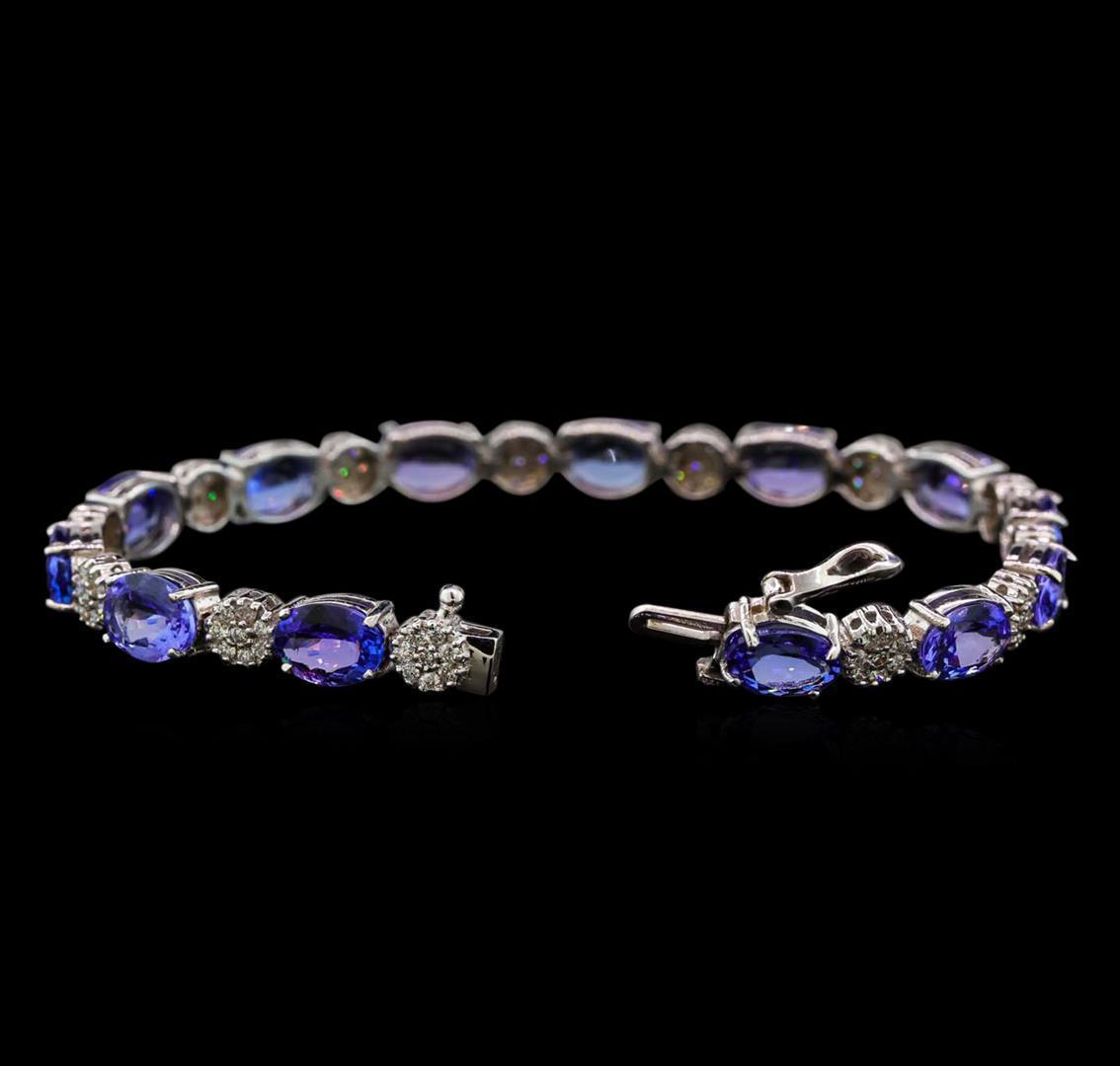 14KT White Gold 17.16 ctw Tanzanite and Diamond Bracelet