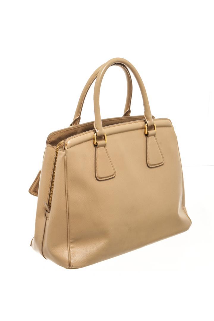 Prada Beige Saffiano Lux Leather Galleria Tote Bag