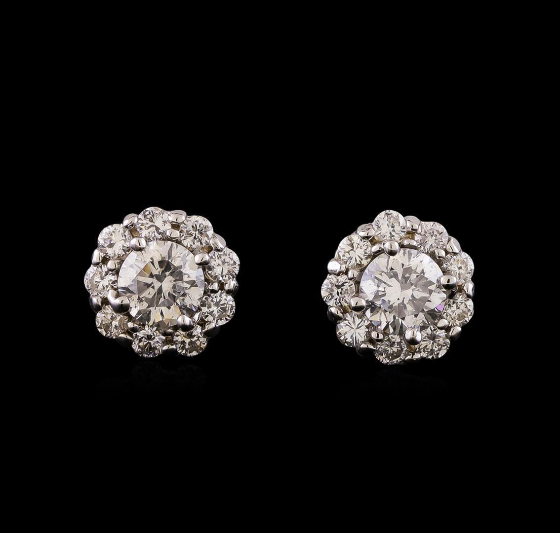 1.76 ctw Diamond Earrings - 14KT White Gold