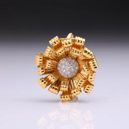 18K Yellow Gold & Diamond Pendant/Brooch