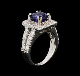 14KT White Gold 3.08 ctw Sapphire and Diamond Ring