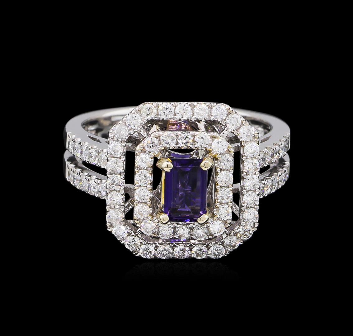 14KT White and Yellow Gold 0.40 ctw Tanzanite and Diamond Ring