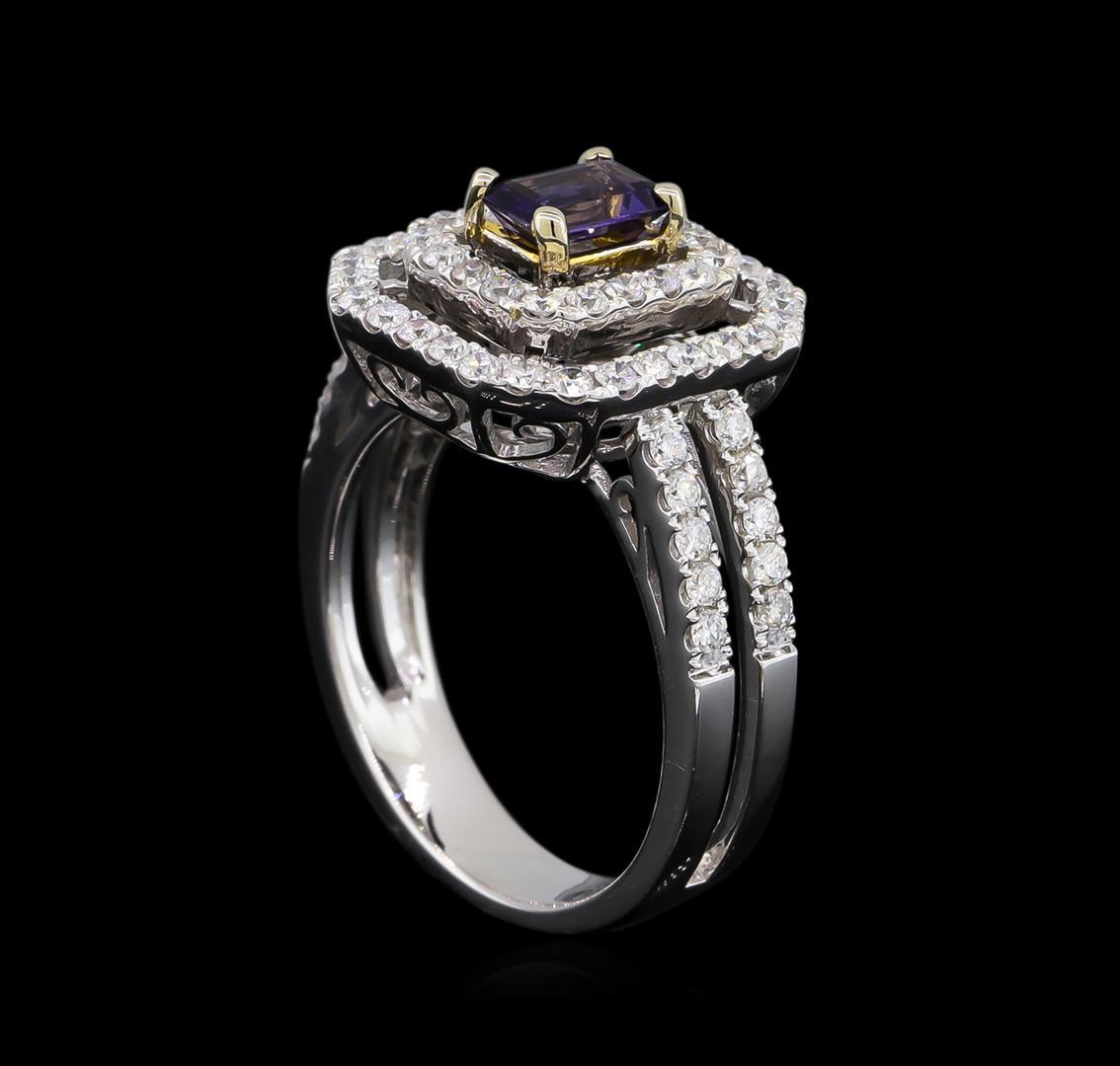 14KT White and Yellow Gold 0.40 ctw Tanzanite and Diamond Ring