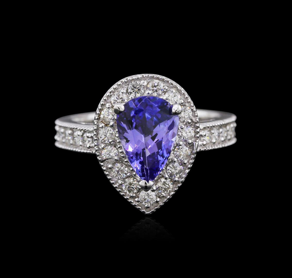 14KT White Gold 1.63 ctw Tanzanite and Diamond Ring