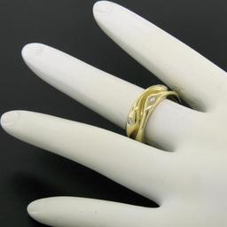 Designer Sam Lehr 18k Yellow Gold 0.33 ctw Diamond Wave Eternity Band Ring SZ 6